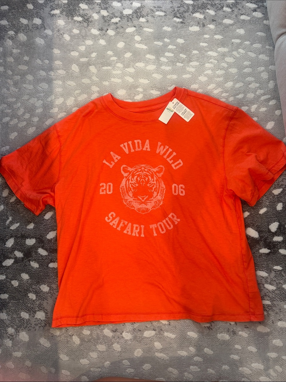aerie Orange 'La Vida Wild' Tiger Graphic Short Sleeve Tee